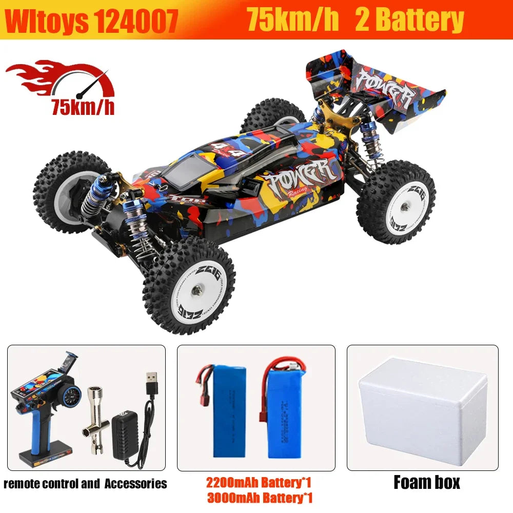 RC 1:12 Electric 4WD High-Speed RC Racing Cars - 75KM/H & 55KM/H Remote Control Drifters with 3000mAh Battery