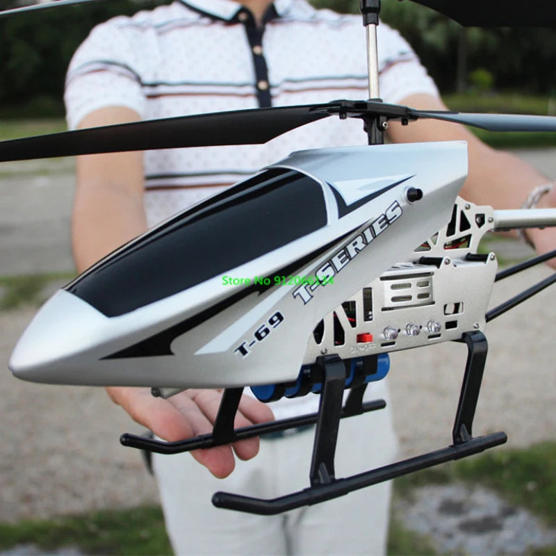 RC 150M Remote Control Large Alloy Electric Helicopter Drone Toy with LED Lights and Anti-Fall Design