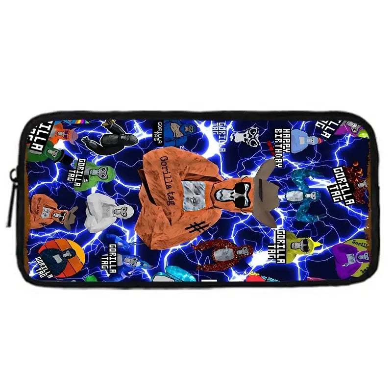 Cartoon Gorilla School Backpack For Kids With Pencil Case