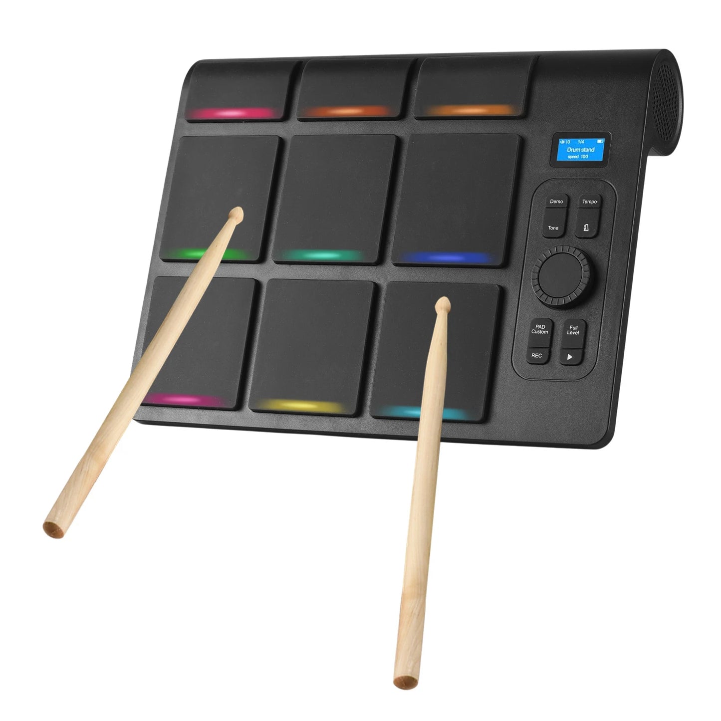 Portable Electronic Drum Set With 9 Pads And MIDI Controller