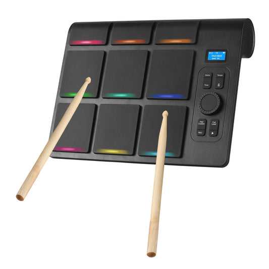 Portable Electronic Drum Set With 9 Pads And MIDI Controller