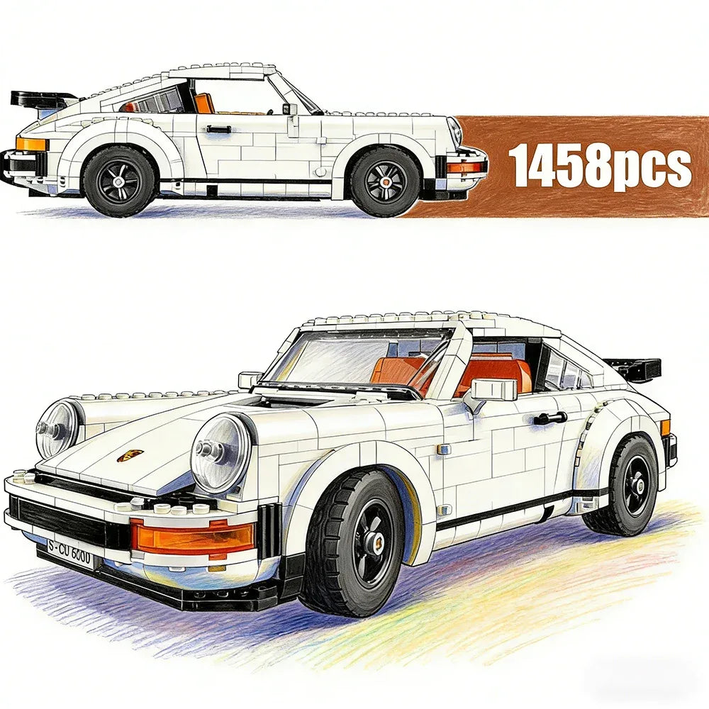 Retro Car Model Kit 1458Piece Educational Building Blocks - ToylandEU