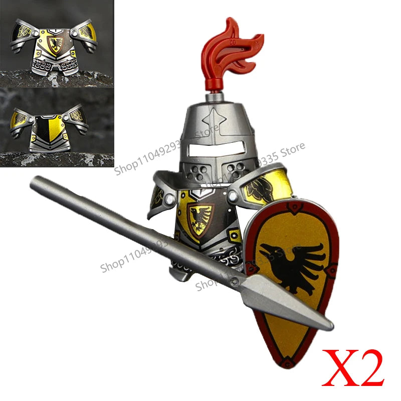 Micro Blocks | Medieval Knight Figures | Plastic Model Kit | Ages 14 Plus