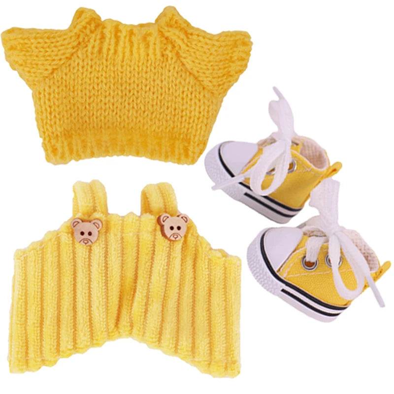 Doll Sweater Overall Shoes 3Pcs Set For Labubu Clothes - ToylandEU