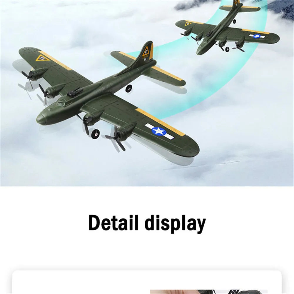 RC FX817 B17 Remote Control Fighter Plane - 2.4G 2CH Foam RC Aircraft for Kids, Perfect Gift for Children