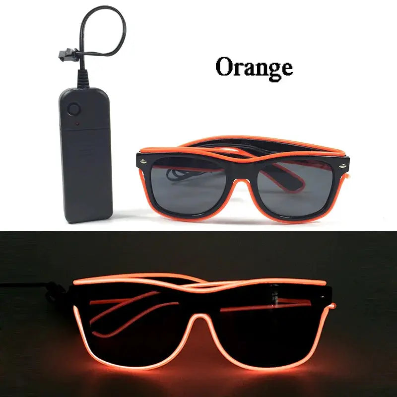 Fashion Luminous Decorative Glasses Neon Light Decoration LED Sunglasses For Nightclub DJ Dance Music Rave Costume Night - ToylandEU