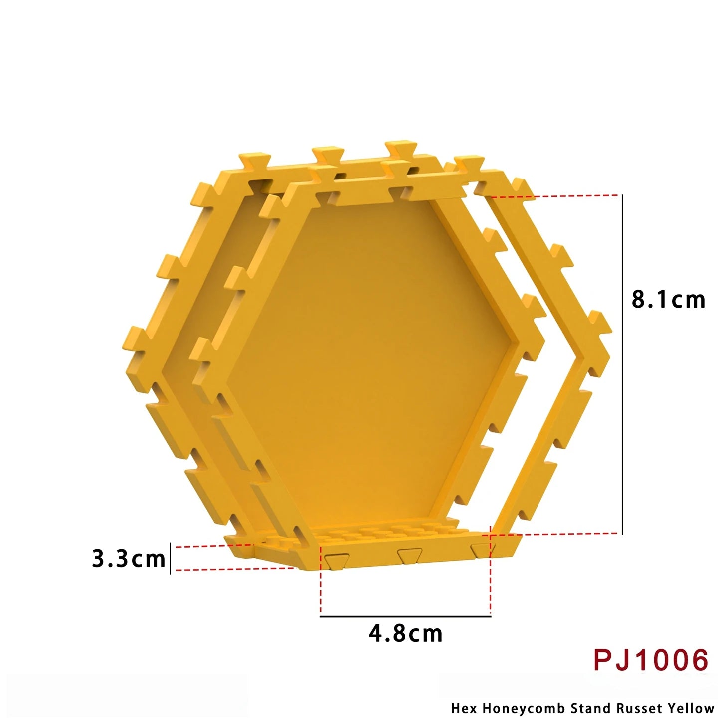 Brick Display Stand | Red Hex Interlock | Lego Compatible | Built In Brick Base