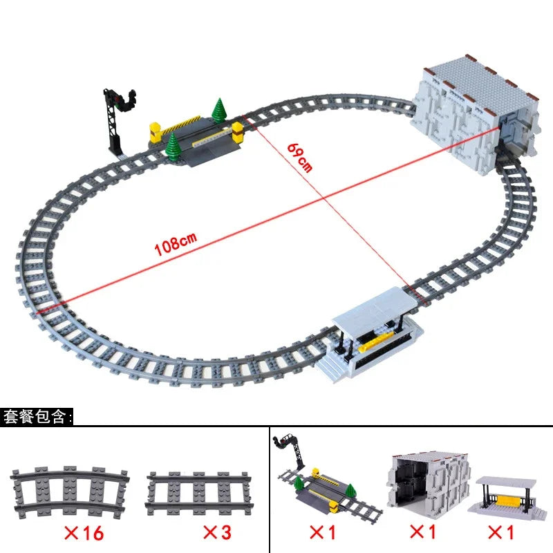Train Track Building Blocks | Compatible With LEGO | Bridge Cross Track | Cross Track Set