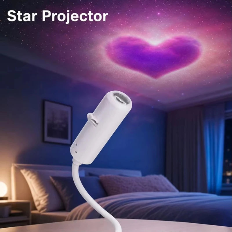 Galaxy Night Light | USB Powered | Heart Shape | Wall Projection