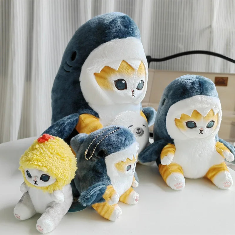 20cm Cute Shark Cat Fried Shrimp Cat Plush Doll Pendant Doll Beautiful - ToylandEU