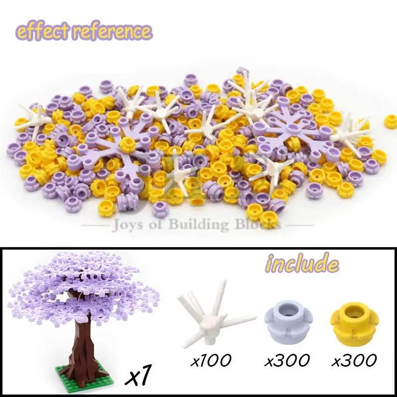 MOC Sakura Flower Stem Tree Building Blocks Set DIY Cherry Blossom Bricks Treehouse Model Decoration Toys 24866 19119 2417 2423 - ToylandEU