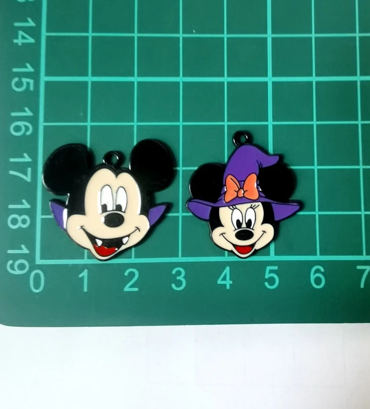 Halloween Pendant Charms | Metal | Keychain DIY | 10 Pieces