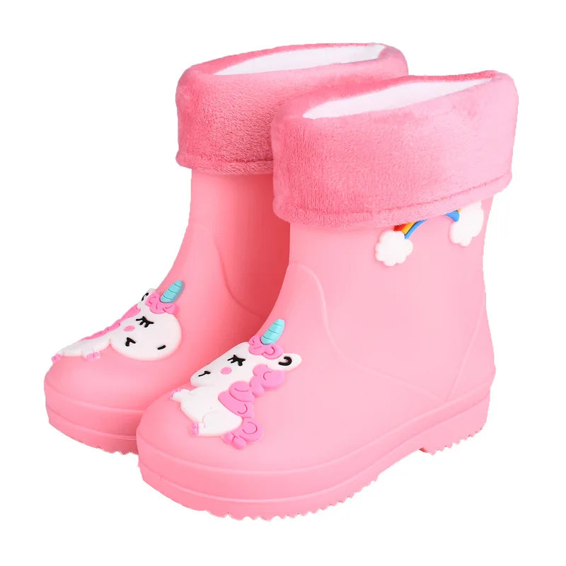 Kids Rain Boots | Waterproof Non Slip | Cartoon Print | Toddler Youth