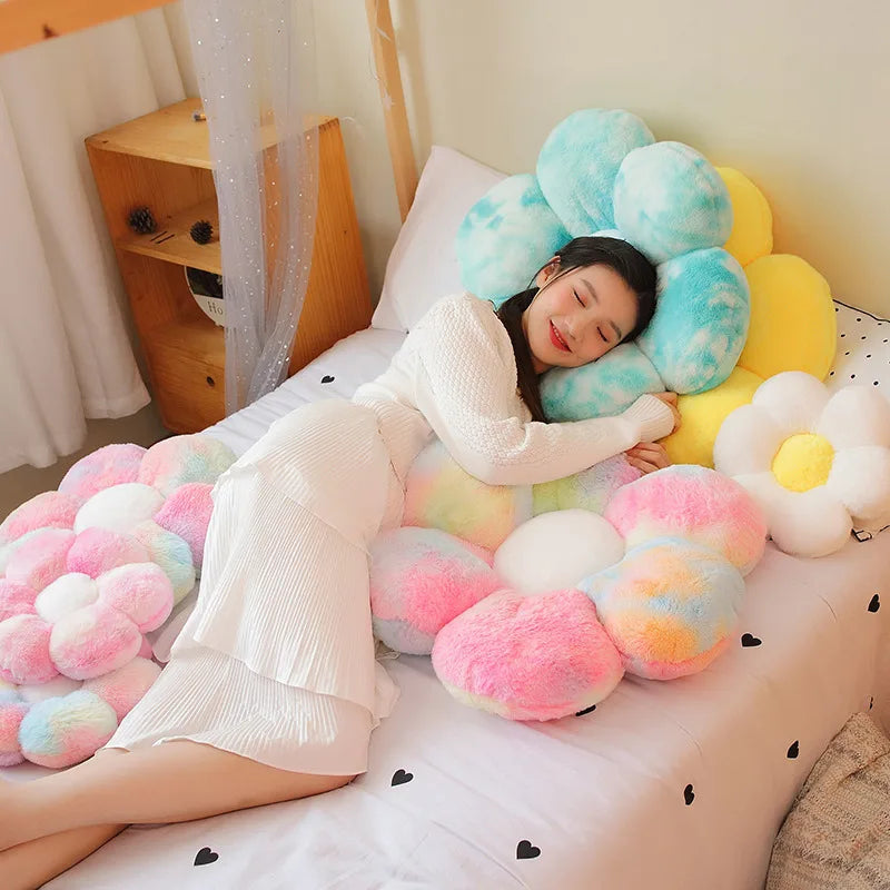 Plush Pillow | Kawaii Colorful Flower Design | PP Cotton Filling | 30/50/65 cm