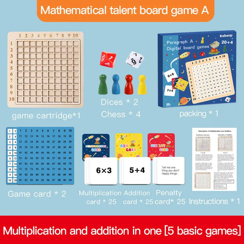 Montessori Wooden Multiplication Board Game Math Toys Counting Hundred ToylandEU.com Toyland EU