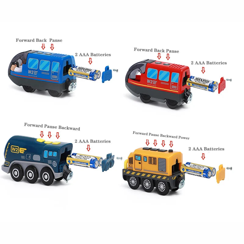 Wooden Railway Compatible Battery Operated Train Set With Realistic Locomotive - ToylandEU