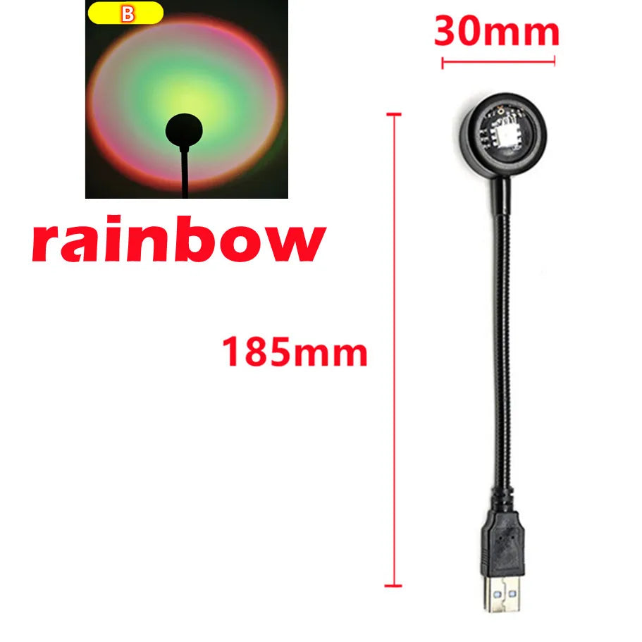 LED Sunset Lamp | USB Powered | Mushroom Design | Bedroom Decor
