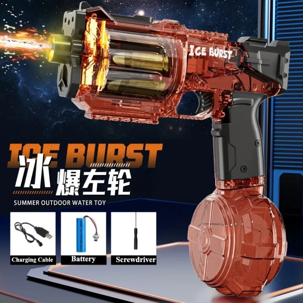 Electric Revolver Water Gun | Full Auto | Colorful Light and Sound