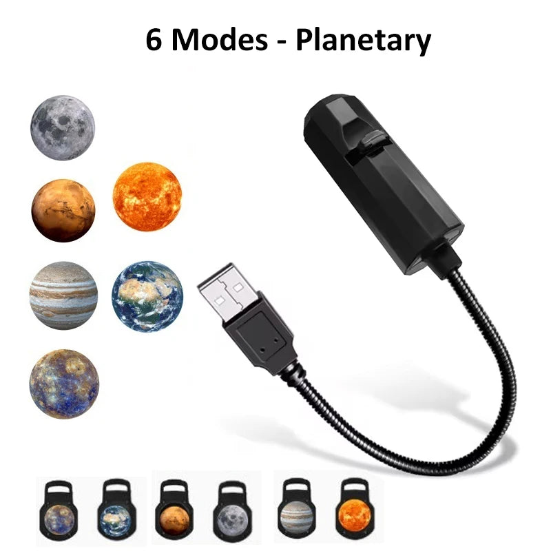 Scene Projector Lamp | Rotating Head | Switchable Patterns | USB Night Light