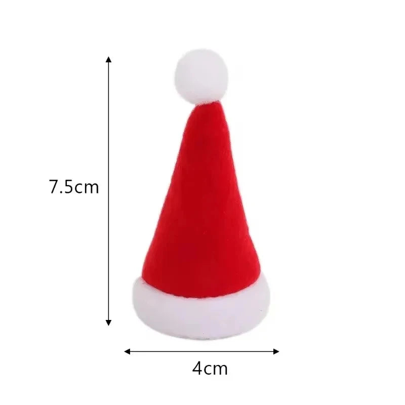 Mini Santa Hat Covers | Non Woven Material | Lollipop Caps | 7Cm Xmas Decor