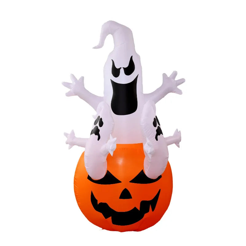Halloween Inflatables | 4 Ft Tall | Ghost Pumpkin Design | Outdoor Lawn