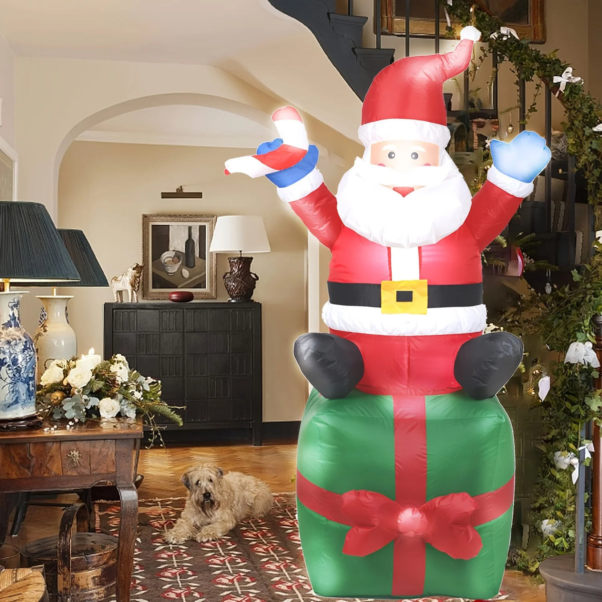 Christmas Inflatable Santa | 6.1 Ft Height | LED Lights | Outdoor Yard Decor