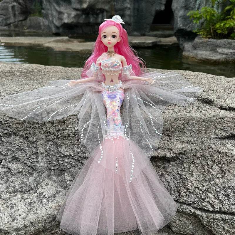 45cm Mermaid Doll Girl Toy Blue Eyes Princess Wedding Dress - ToylandEU