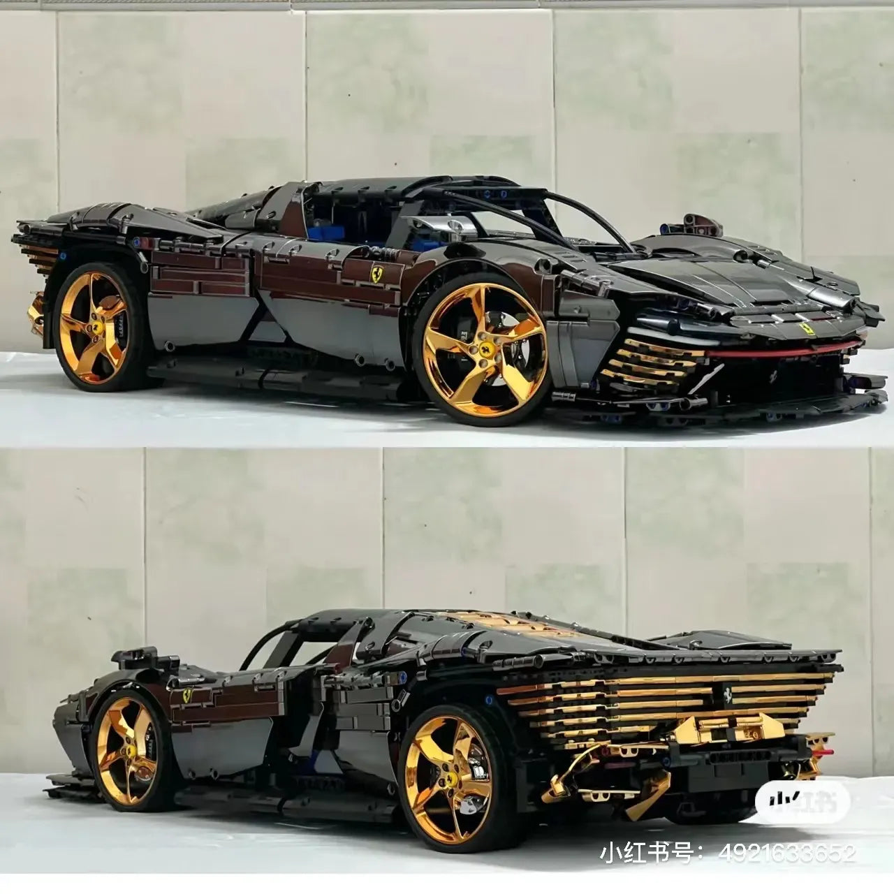 Black and Gold Ferrari Daytona SP3 Model Building Set with Fast Shipping and VIP Pricing - ToylandEU