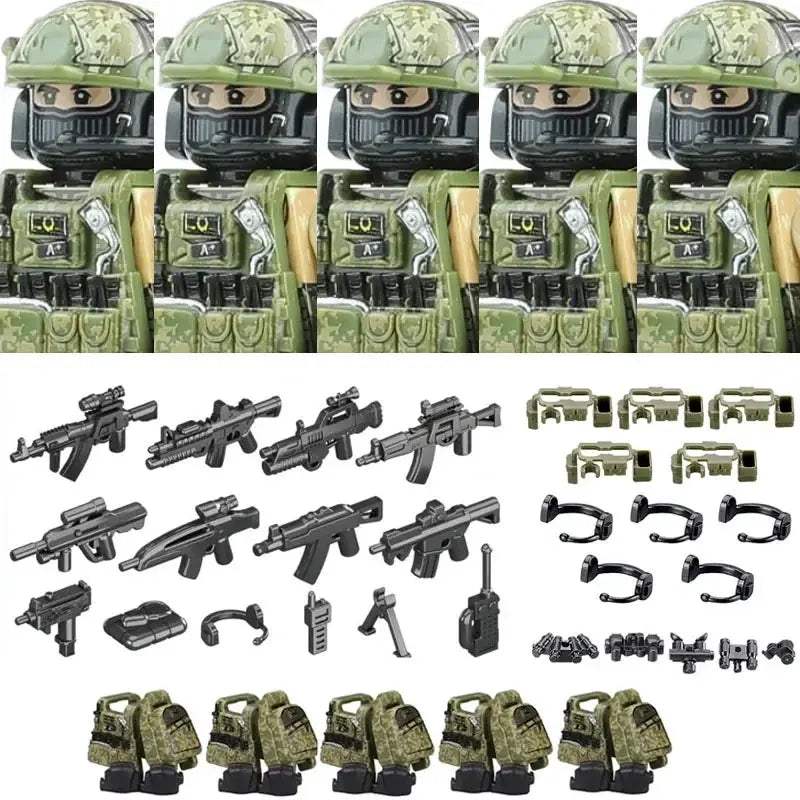 Military Special Forces MOC Building Block German KSK Special Forces Soldier Figure SWAT Army Gun Waffen Vest Backpack Brick Toy - ToylandEU
