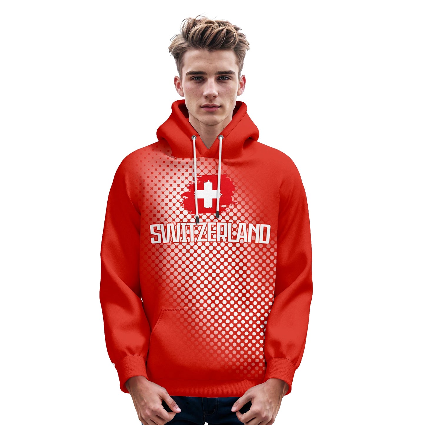 Personalized Switzerland Soccer Hoodie Pullover - Custom Football Sweatshirt for Men, Women, and Youth Fans (S-5XL)