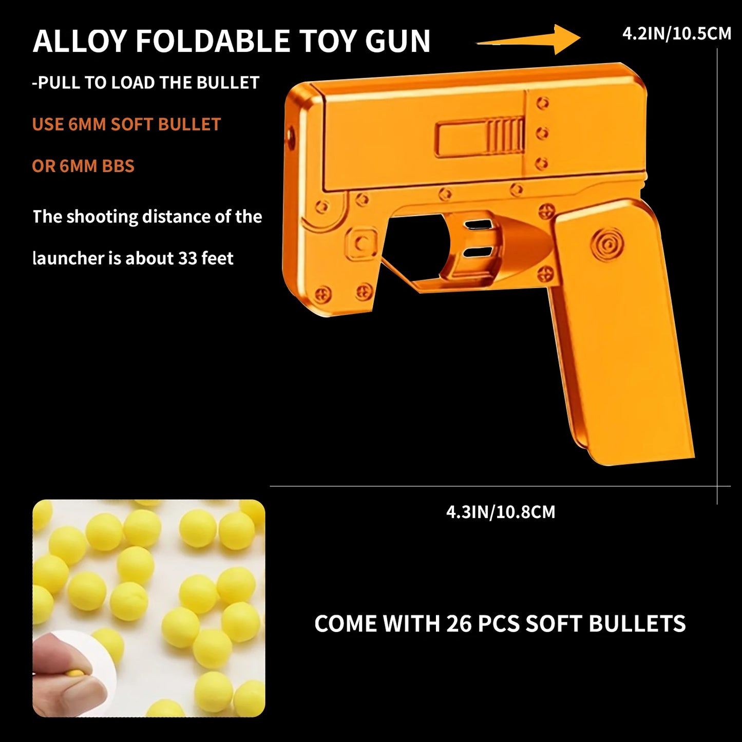 Foam Blaster | Metal Construction | 6mm BBs and Beads Compatible | With 26 Balls