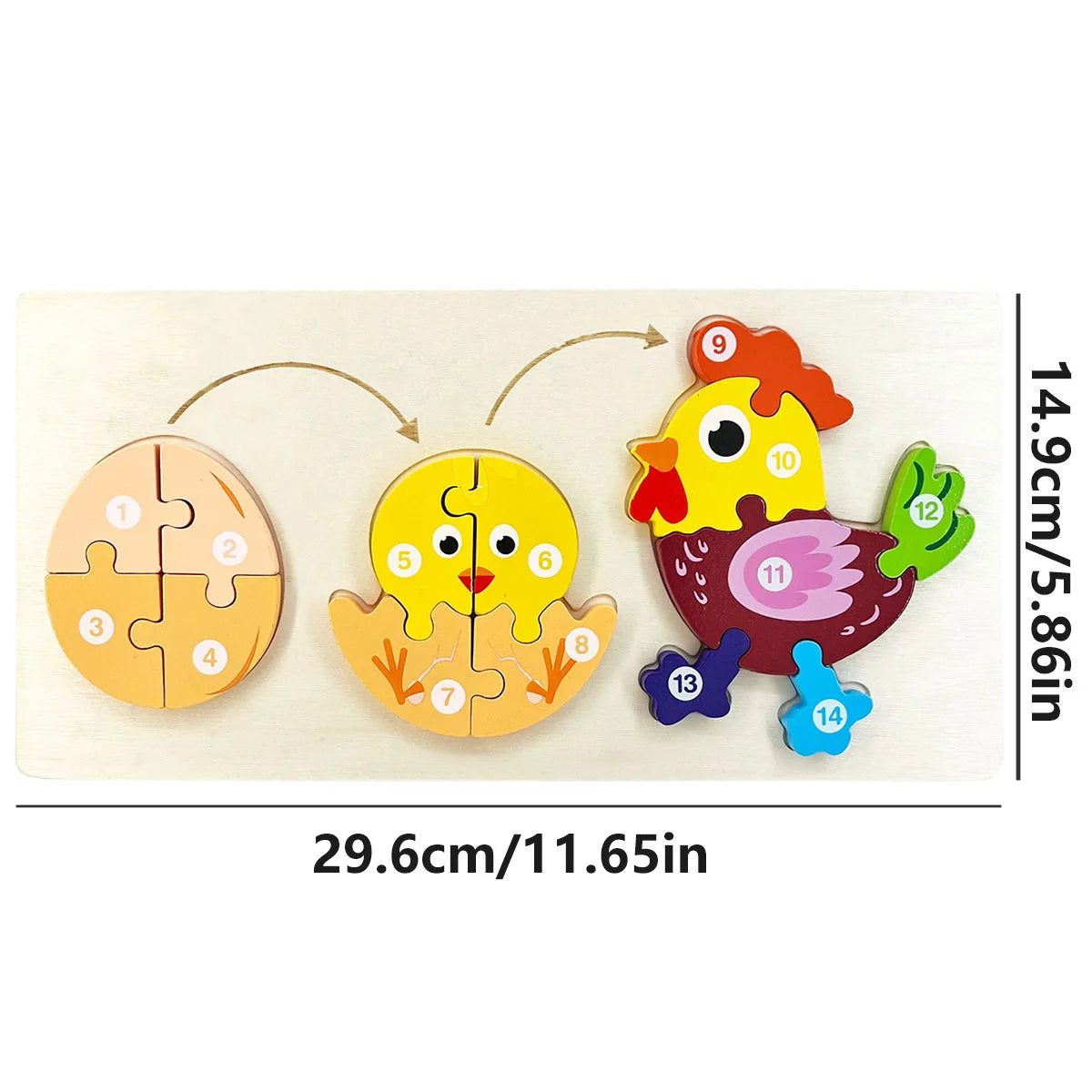 Wooden 3D Puzzle | Dinosaur Theme | Montessori Toy | Ages 3-6