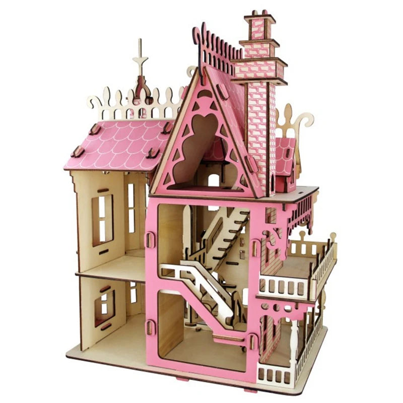 3D Wooden Doll House Puzzle | Villa DIY Kit | Educational Toy | Ages 6-12