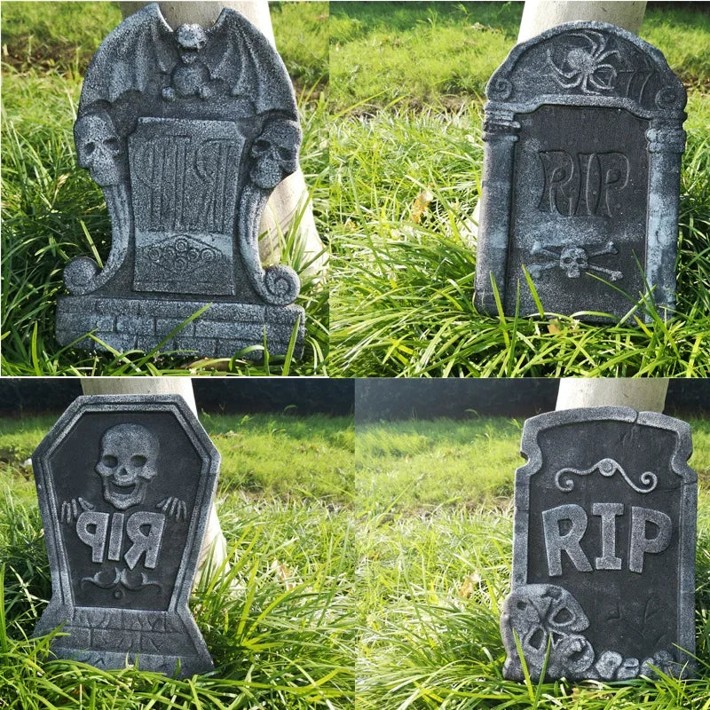 Halloween Tombstone Decor | 4 Piece Foam Set | Outdoor Yard Props | Home Party