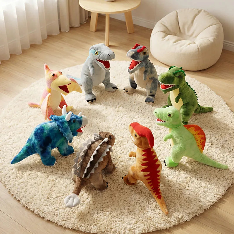 Kawaii Dinosaur Plush Toy Set for Home Decor and Gifting