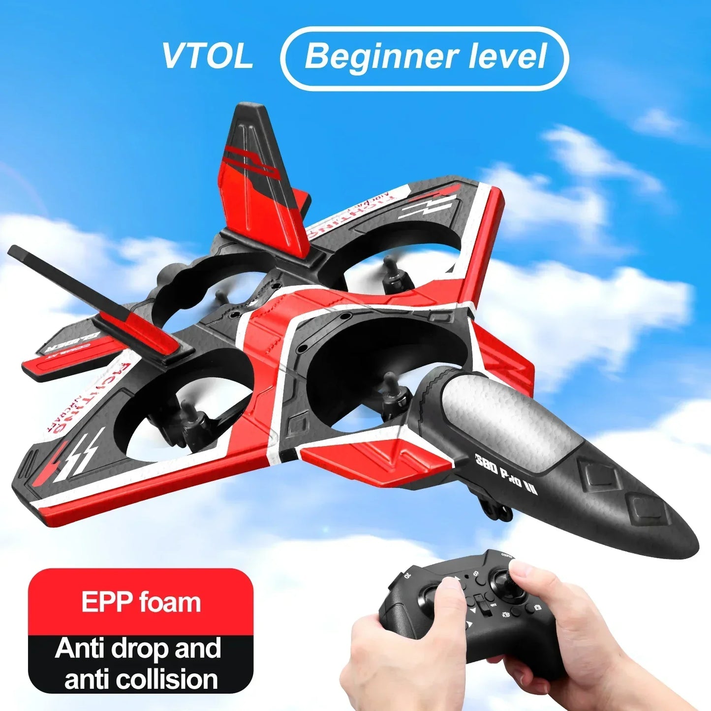 LED Light RC Foam Glider Fighter Airplane Toy for Boys