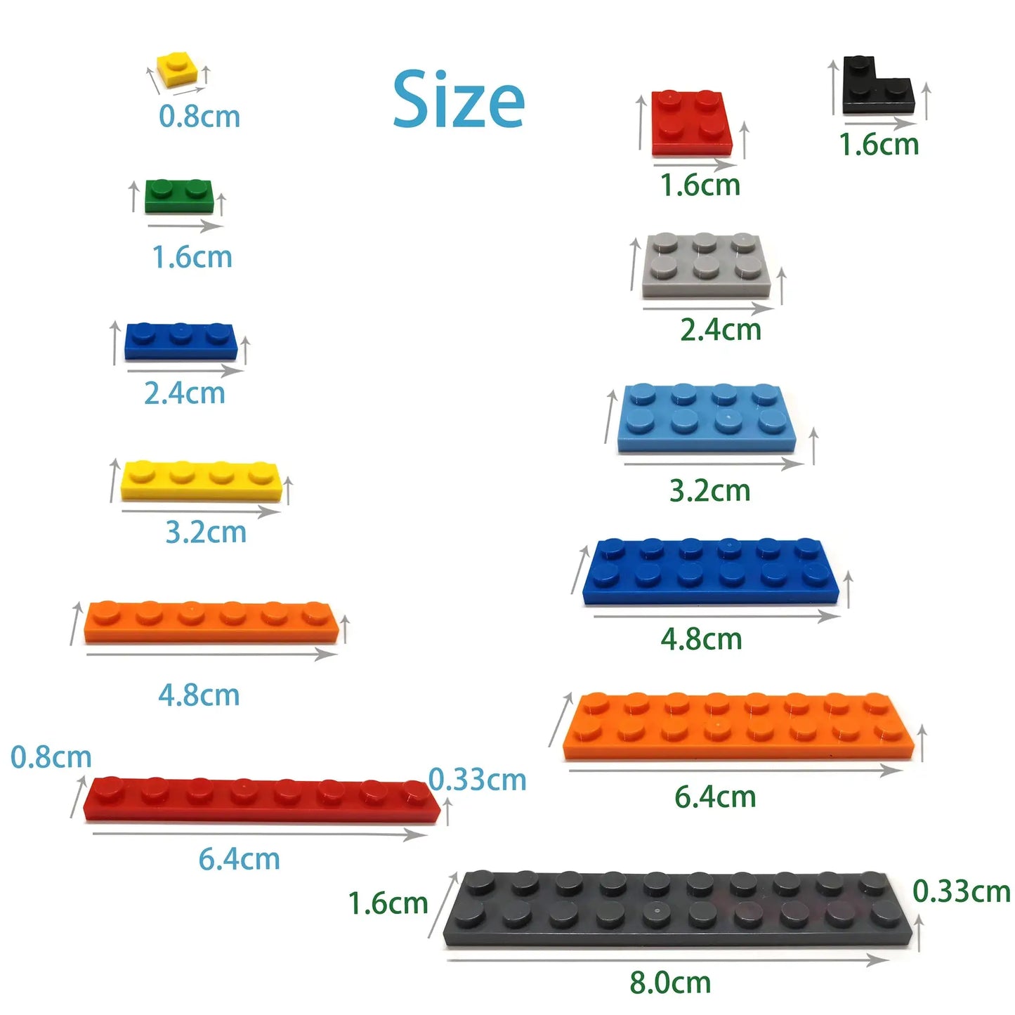 1600pcs DIY Building Blocks Figure Bricks Smooth 1x1 24Color Educational Creative Size Compatible With 3070 Toys for Children - ToylandEU