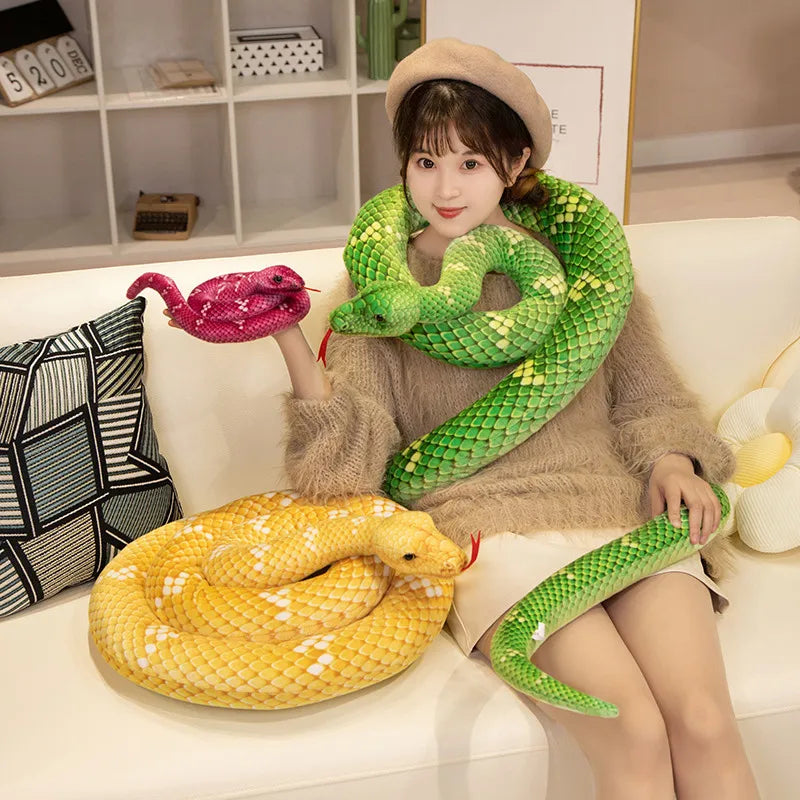 Giant Plush Snake 300cm Realistic Boa Cobra Plush Toy Decorative