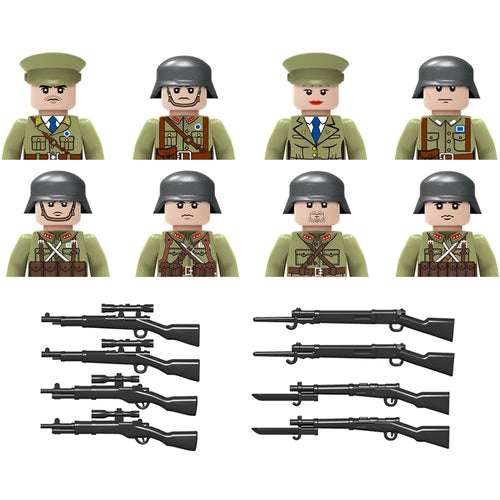 Military Army and Police Building Blocks Figures Set, including WW2 Soldier and SWAT Officer Toys ToylandEU.com Toyland EU