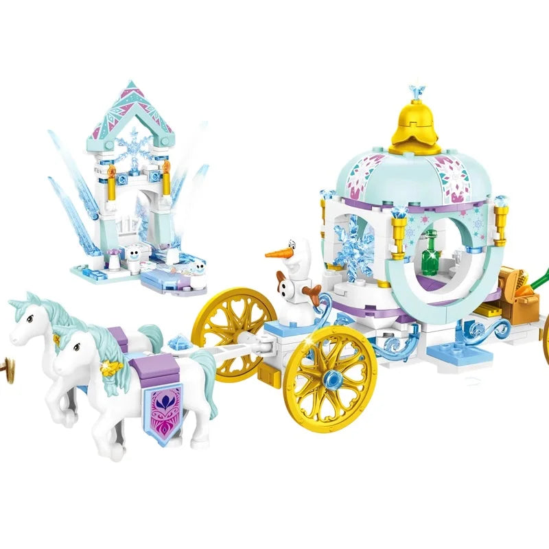 Lego Compatible Blocks | Frozen Ice Castle | Small Blocks | Mini Figure Included