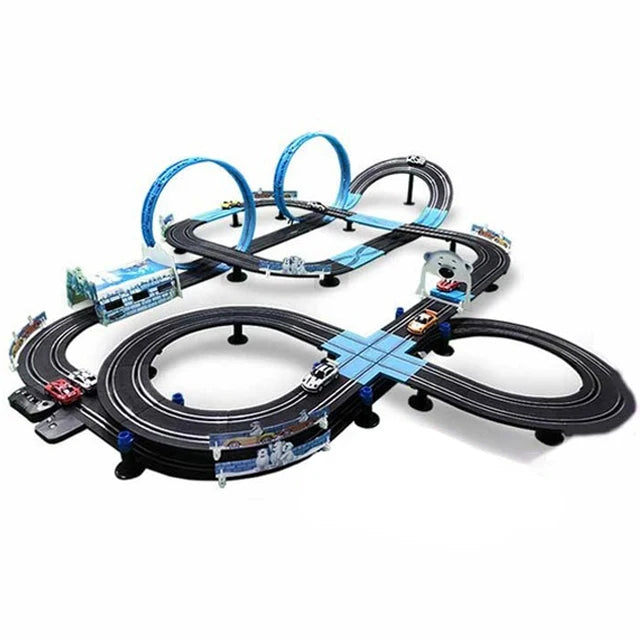 Remote Control Car Racing Track Set With Double Cars