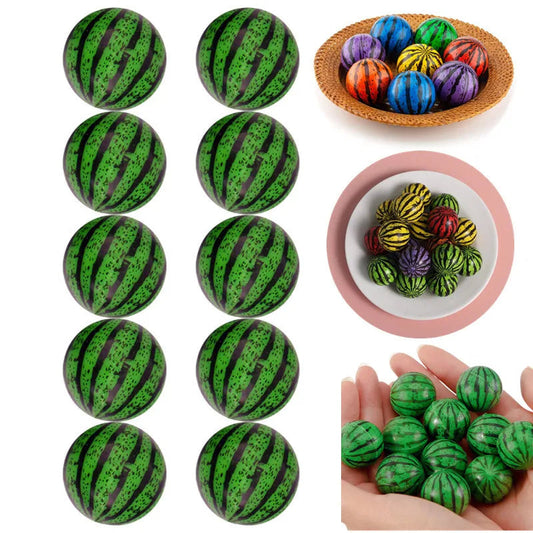 6-Piece Watermelon Pattern Bouncy Balls Educational Toy Set
