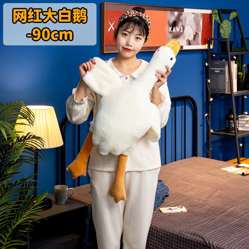 50-160cm Cute Big White Goose Plush Toy Kawaii Huge Duck Sleep Pillow - ToylandEU