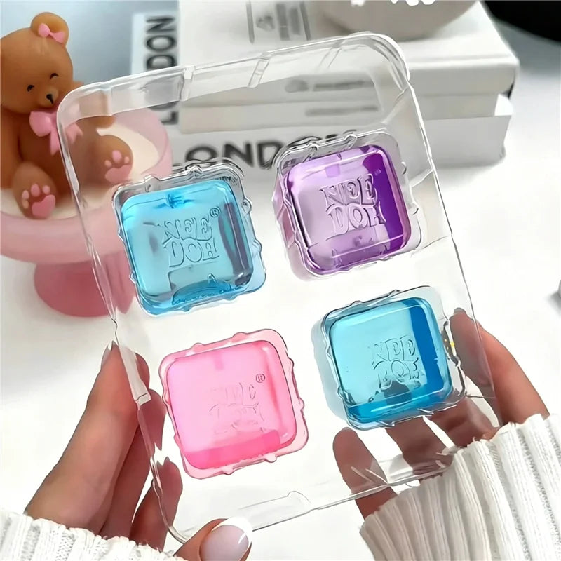 Fidget Cube Set | 4 Pack | Non Toxic | For Kids And Adults