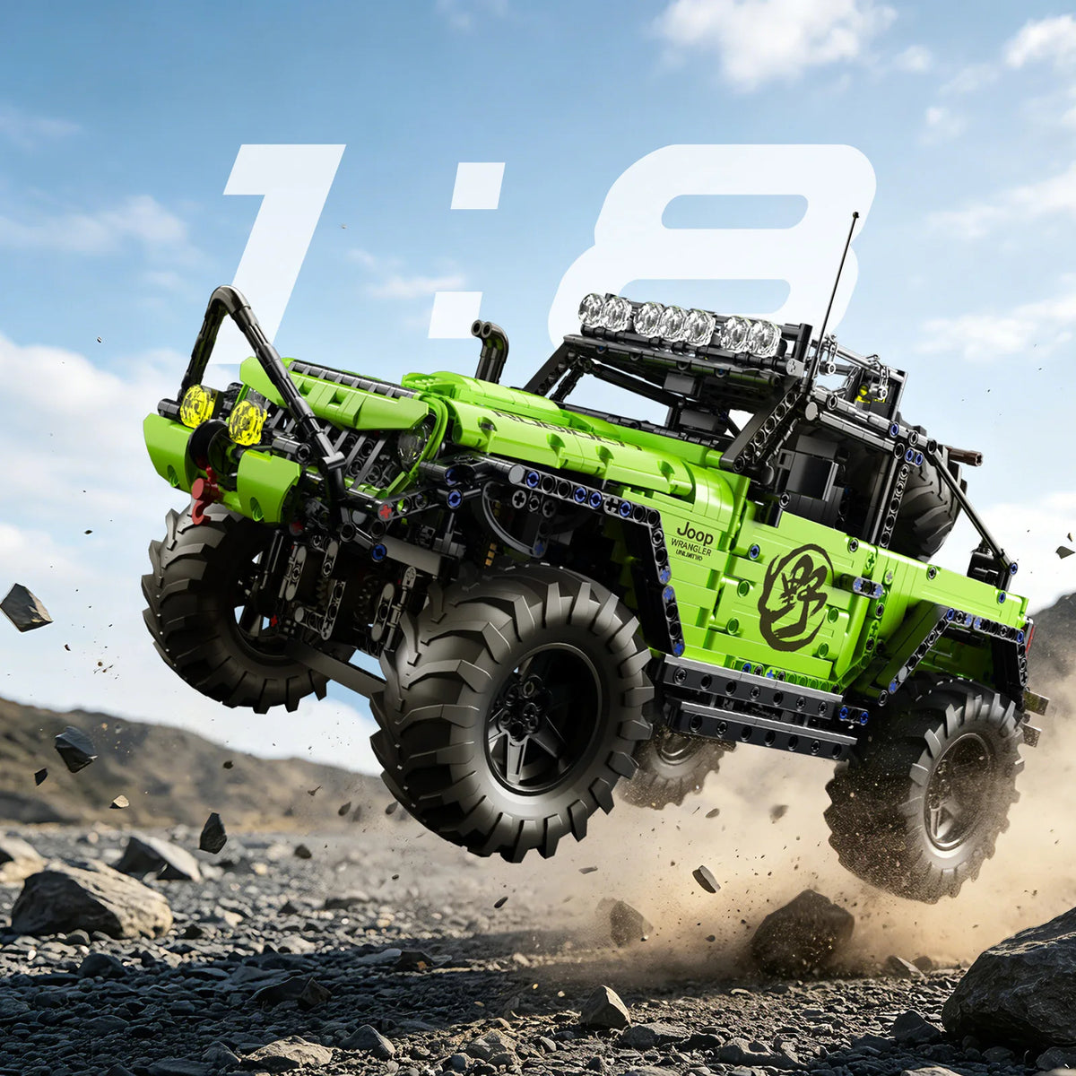 Off Road Truck Building Set | 1:8 Scale 4WD | 2357 Pieces | Black