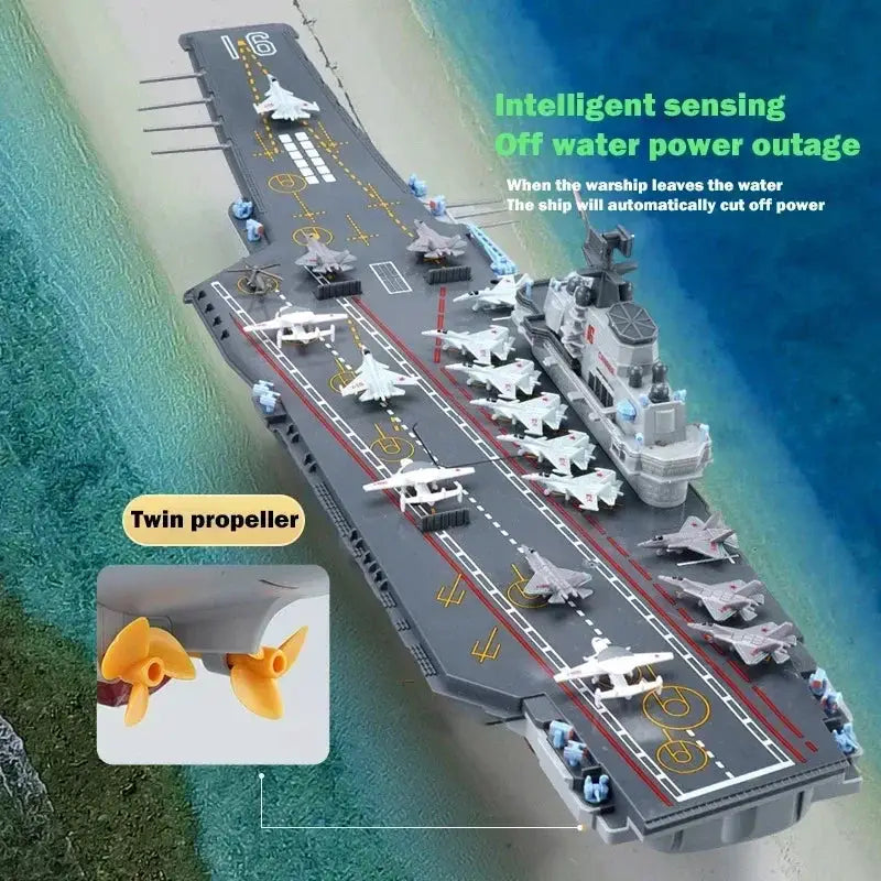 Aircraft Carrier Large Navigation Model Remote Control Ship Multi-direction Control Water Games Children's Toy Simulation Ship - ToylandEU