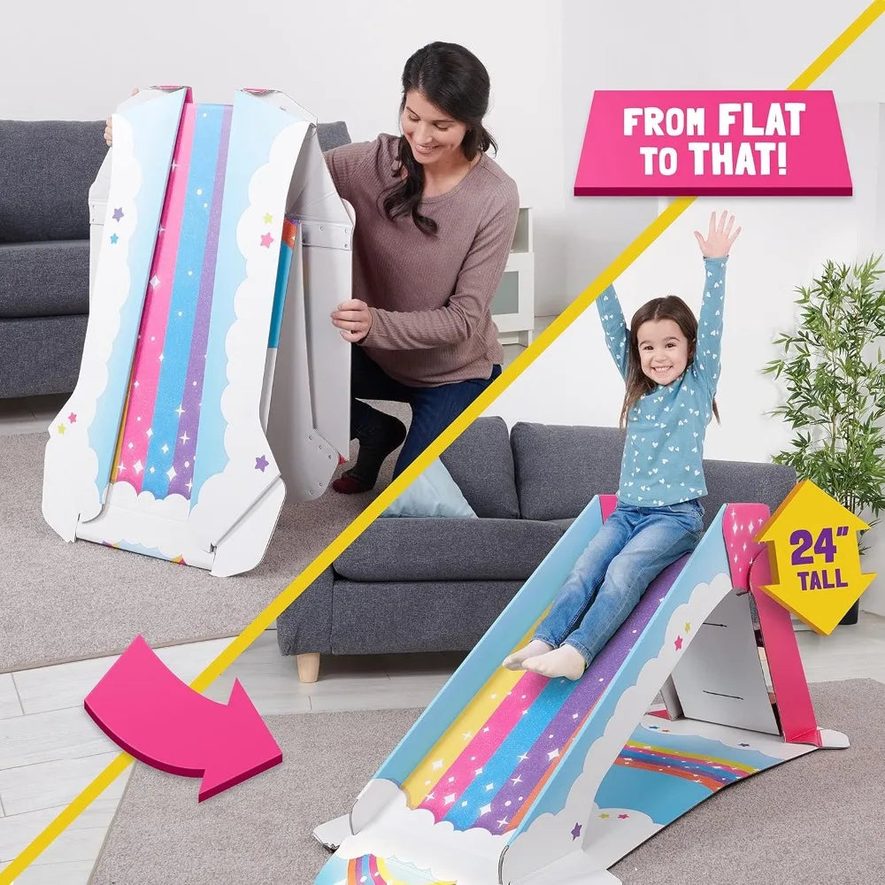 Indoor Cardboard Slide for Toddlers Durable Foldable Playground Toy