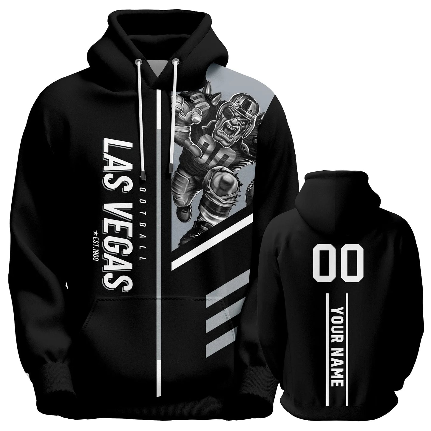 Personalized Las Vegas Football Hoodie - Customizable Name & Number Sweatshirt for Men, Women, and Youth Fans