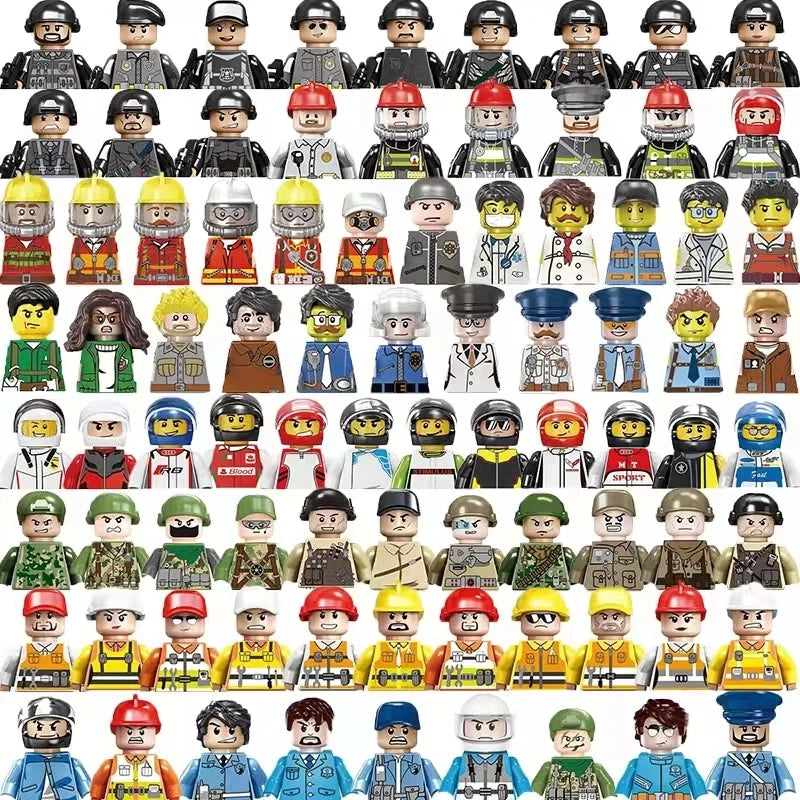 Random Mini City Figures Movie Characters Worker Building Blocks