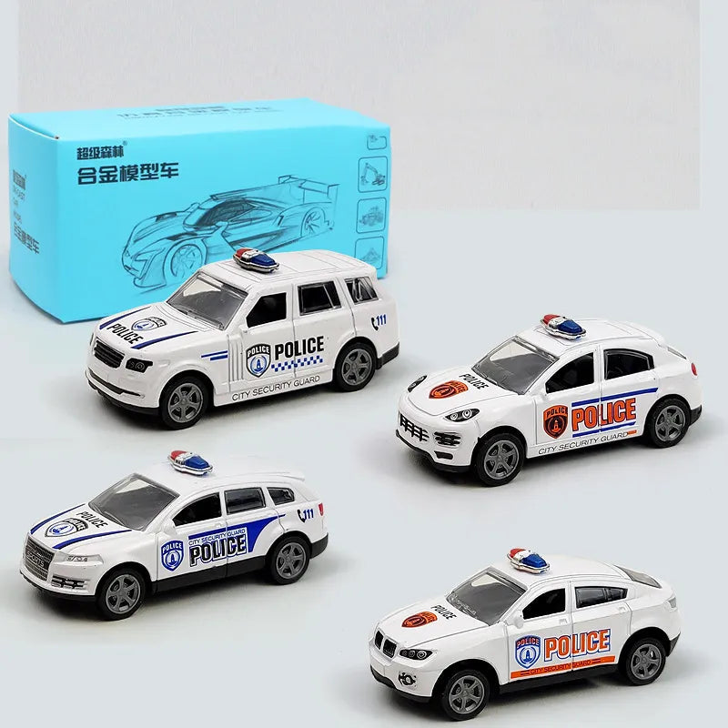 Alloy Simulation Police Car Educational Toy for Kids